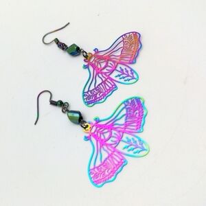 Handcrafted Colorful Cicada Charm Earrings